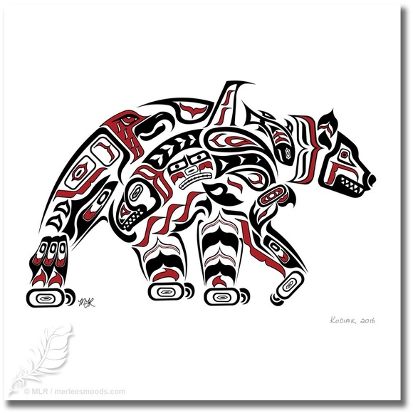 KODIAK 11*14 art print. Archival art print in red, black, and white. - Picture 5 of 6